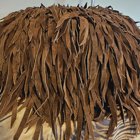 MOTIF 56 Chocolate Brn Suede Fringe Handbag EUC Vintage - Picture 5 of 7